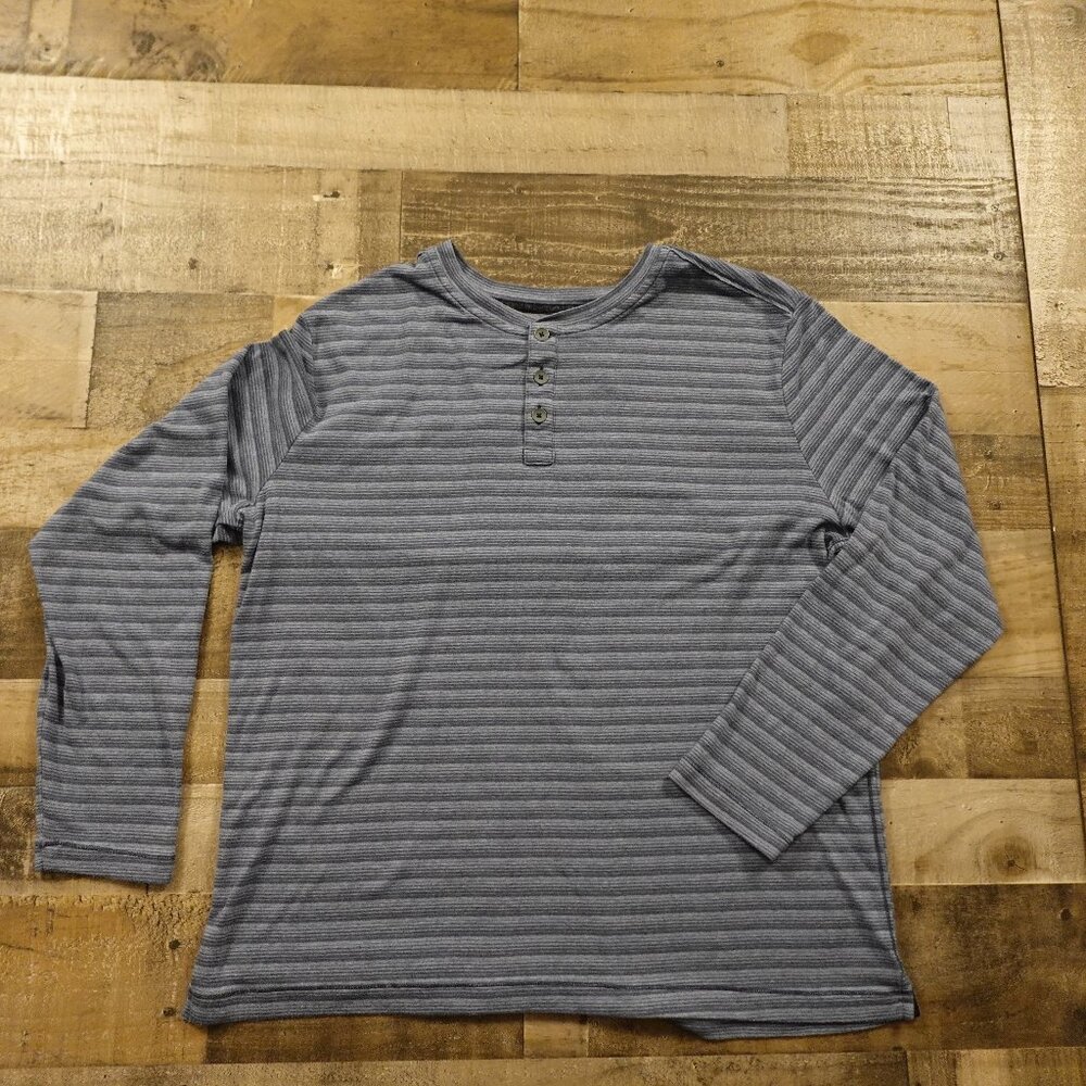 Tommy Bahama‎ Long Sleeve Henley Shirt men's XL blue stripes